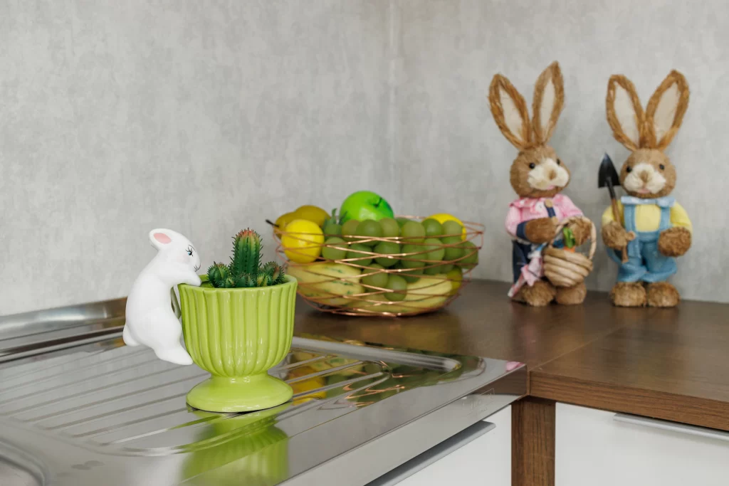 Decoração com coelhos para a Páscoa