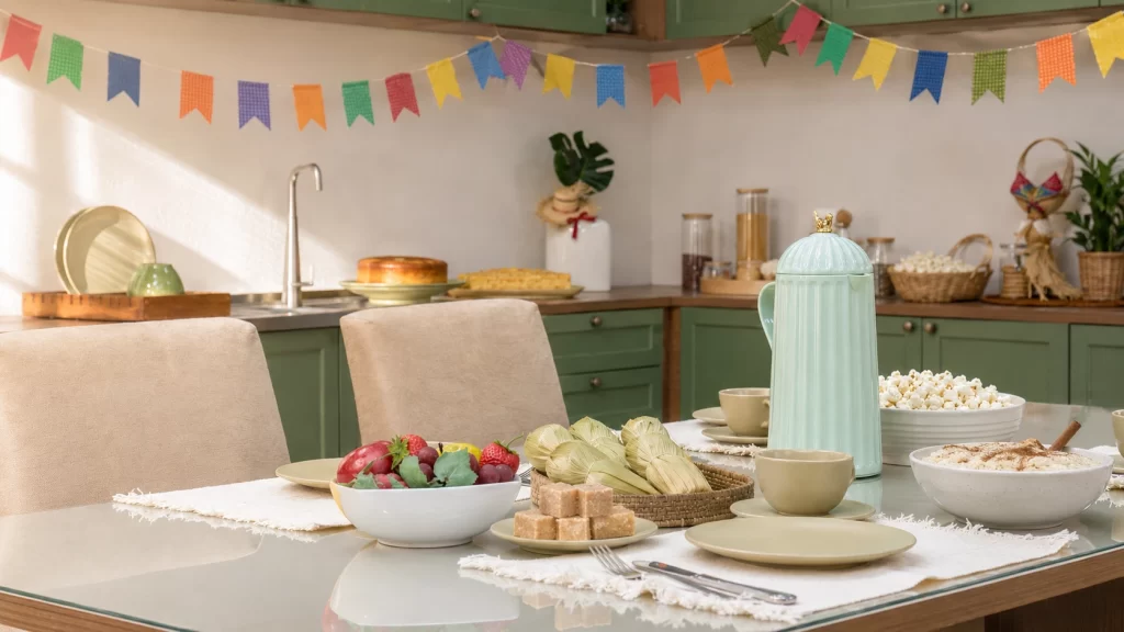Decoração de festa junina em casa com móveis Madesa