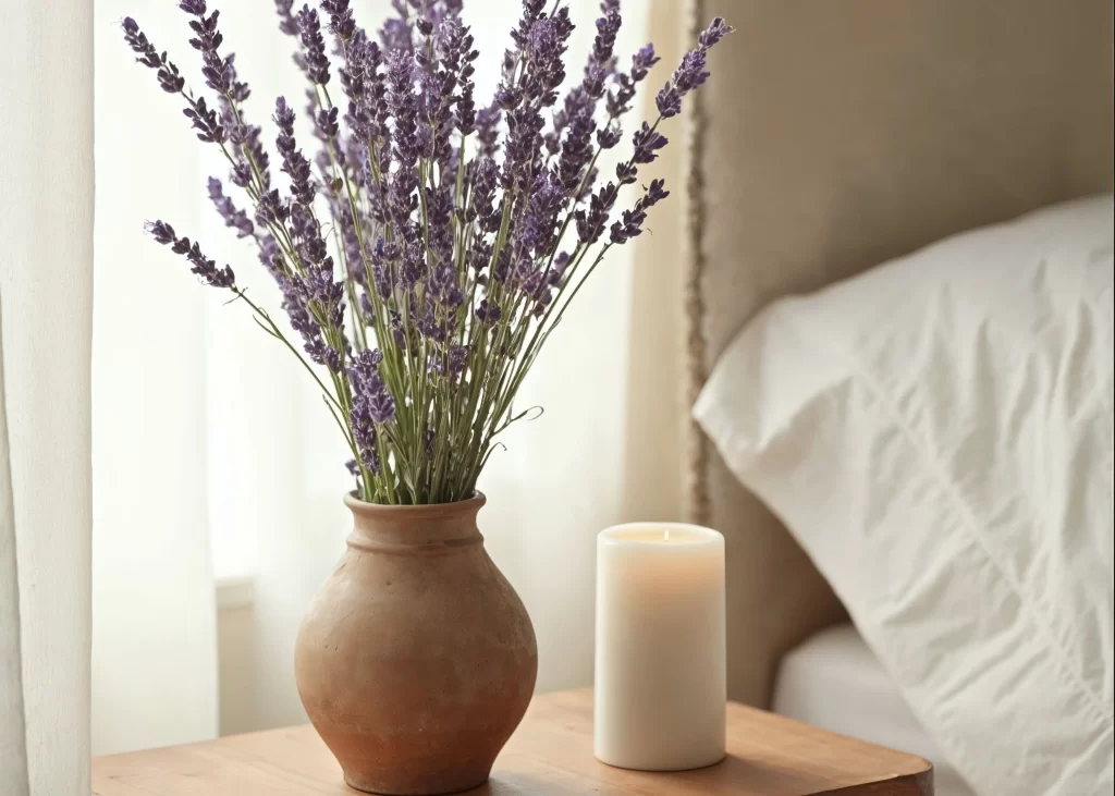 Vaso de lavanda é uma das plantas para o quarto feng shui