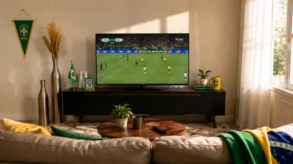 Como receber amigos em uma sala de estar montada para a copa