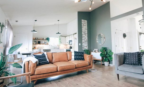 Sala de estar decorada como exemplo dos estilos de decoração.