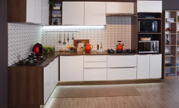 Cozinha Agata Madesa na cor branca seguindo o checklist de medição