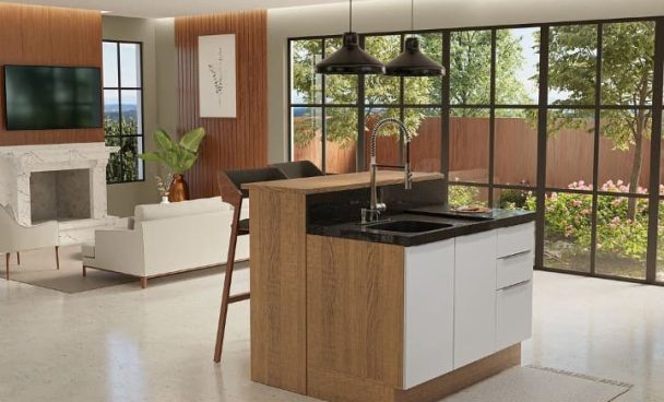 sala com cozinha integrada